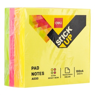 Deli Stick Notes กระดาษโน๊ตกาวในตัว A03003 (100x4)