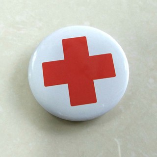 เข็มกลัดเครื่องหมาย พยาบาล กู้ชีพ ฉุกเฉิน Red cross icon