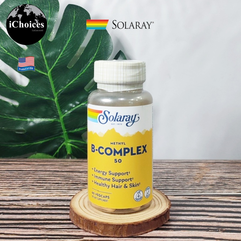 [Solaray] Methyl B-Complex 50 with Benfotiamine & 5-MTHF 60 VegCaps วิตามินบีรวม วิตามินบีคอมเพล็กซ์