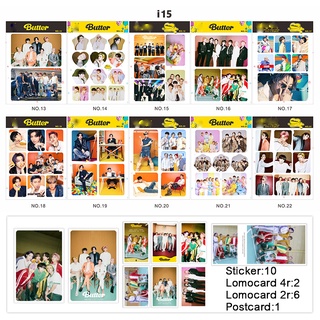 ชุดสติ๊กเกอร์ โปสการ์ด โลโมการ์ด KPOP Gift Package: sticker×10 แผ่น + Lomo card +Postcard BTS Butter | BLACKPINK | GOT7