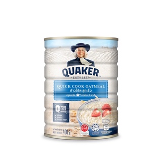 เควกเกอร์ข้าวโอ๊ตสุกเร็ว กระป๋อง 400 กรัม Quaker Quick Cook Oatmeal