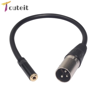 Tcuteit 0.3m Xlr 3.5 สายเคเบิ้ลเสียง Xlr Male To 3.5 มม. Female สายไฟต่อขยายเสียง