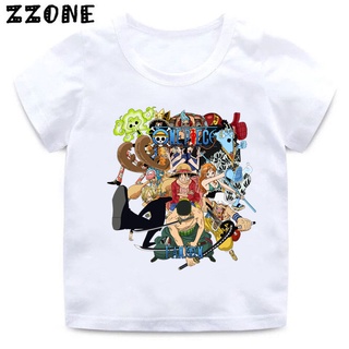 เสื้อยืด ลาย One Piece Luffy Ace Sabo Law Zoro สําหรับเด็กผู้ชาย &amp;amp; เสื้อยืด พิมพ์ลาย Nami ตลก สําหรับเด็กผู้หญิง