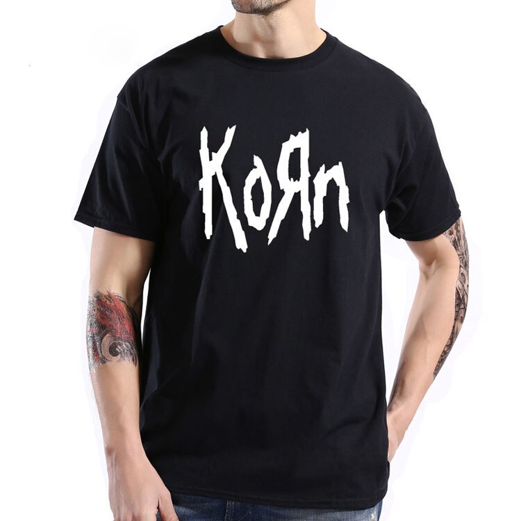 เสื้อยืดโอเวอร์ไซส์เสื้อยืดแขนสั้น พิมพ์ลายตัวอักษรวงร็อค Korn Rock แฟชั่นสําหรับผู้ชาย 2022S-4XL