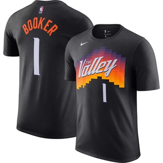 ราคาNba เสื้อยืดบาสเก็ตบอลลายนกฟินิกซ์ SUNS CITY Edition 2021/22 No 1 Devin Booker - No. 3 Chris Paul รองเท้าผ้าใบลําลอง