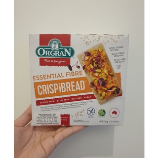 พร้อมส่ง !! Orgran Essential Fibre Crispibread 125 g.  ออร์แกรนขนมปังกรอบ