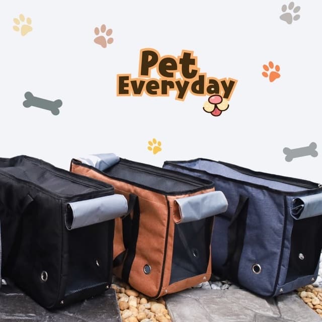 🔥ส่งฟรี TH🔥กระเป๋าใส่สัตว์เลี้ยง ปิดได้ 2 ชั้น👜กระเป๋าพกพาแมวและสุนัข น้ำหนักเบา รูปที่ 7