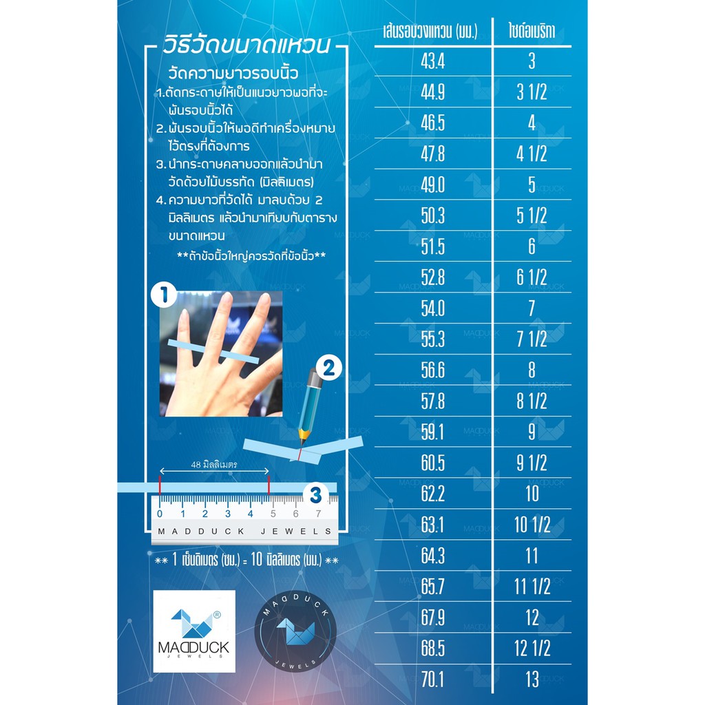 Madduckjewels แหวนเงินแท้ เพชร CZ ชุบโรเดียม RG1610 - รูปที่ 6