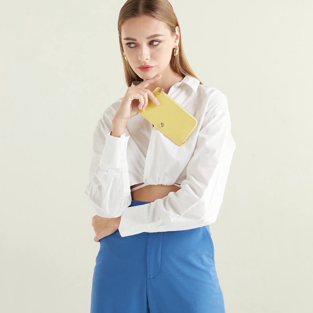 VERA Emily Long Card Holder กระเป๋าใส่บัตรทรงยาว พร้อมช่องซิปโค้ง เปิดได้กว้าง ขนาดเล็กบางเบา พกพาง่าย