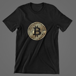 เสื้อยืด พิมพ์ลาย Bitcoin Cyber แฟชั่นฤดูร้อน สําหรับผู้ชาย ​​เสื้อยืดรักษาความปลอดภัย สีทอง แวววาวS-5XL