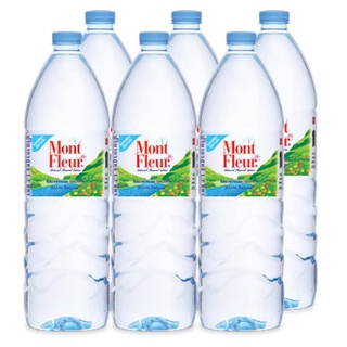 ว๊าว🍟 มองต์เฟลอ น้ำแร่ธรรมชาติ 100% 1500มล. x 6 ขวด Mont Fleur 100% Natural Mineral Water 1500ml x 6pcs