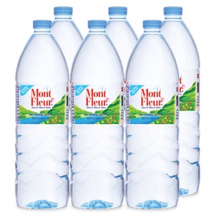 ว๊าว🍟 มองต์เฟลอ น้ำแร่ธรรมชาติ 100% 1500มล. x 6 ขวด Mont Fleur 100% Natural Mineral Water 1500ml x 6pcs