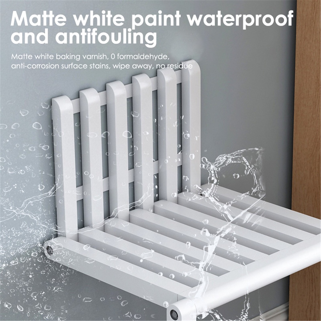 Wall Mounted Folding Chair Solid Wood Porch Chair Door Shoe