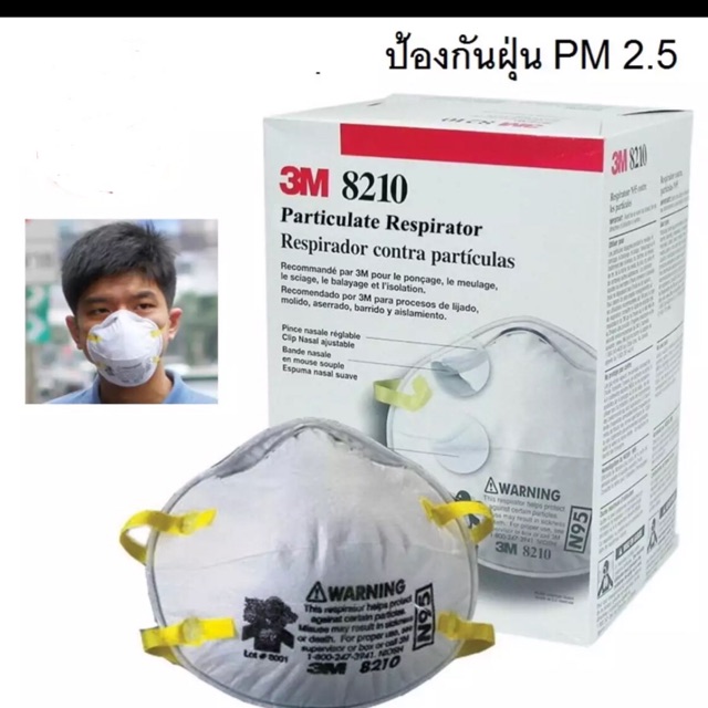 3M หน้ากากป้องกันฝุ่น PM 2.5 -N95 (8210)