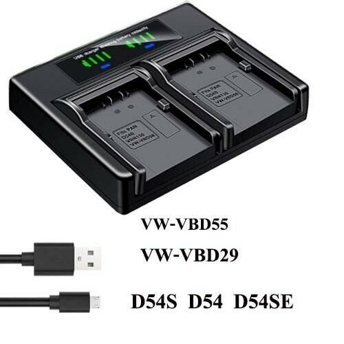 เครื่องชาร์จแบตเตอรี่คู่สําหรับ Panasonic AG-DVC33 DVC60 DVC62 DVC63 DVC80 DVC180