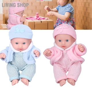 Living Shop 8 Inch Light Skin‑Tone Baby Simulation Doll Play House Fashion Reborn Toys