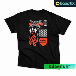 Bearstix - เสื้อยืด ลายเปลวไฟ สไตล์วินเทจ สําหรับผู้หญิง และผู้ชาย