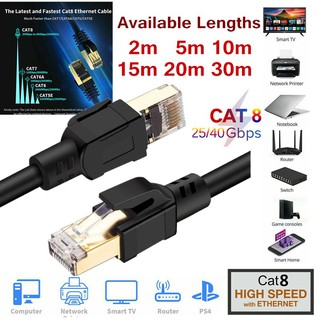 RJ45 CAT8 Network Ethernet Cable 20 เมตร 40Gbps SSPT Gigabit LAN Patch Cord