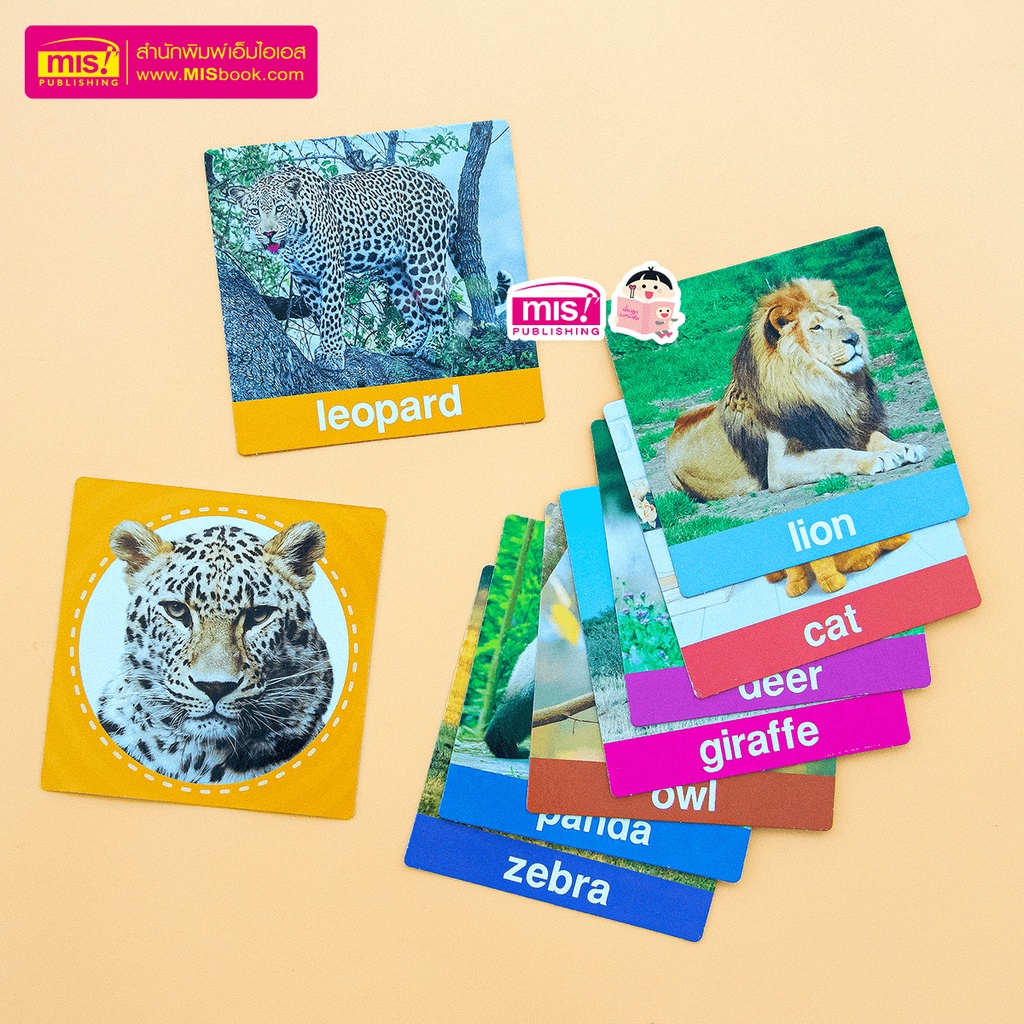 แฟลชการ์ดสัตว์น่ารัก Animal **ขนฟู** กระดาษแข็ง 14 แผ่น ขนฟู นุ่มนิ่ม