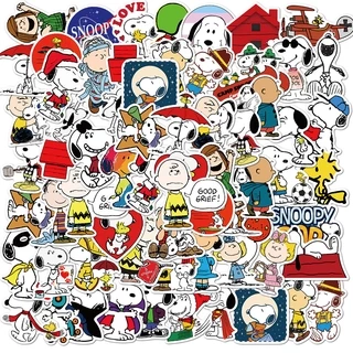 💥พร้อมส่ง💥Snoopy สนูปี้ PEANUTS sticker สติกเกอร์กันน้ำรูปแบบที่แตกต่างกัน 50ชิ้น