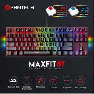 FANTECH  MK856 TKL 80% KEYBOARD MECHANICAL BLUE / RED SWITCH แบบ 87 KEY ตั้งค่ามาโครได้