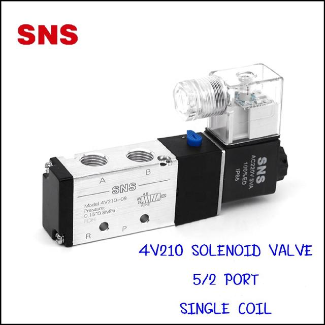 4V2 โซลินอยด์วาล์วลมไฟฟ้า 4V210 Single Coil / 4V220,230 Double Coil  - 4V210,220 5/2 Port / 4V230 5/3 Port - มี 5 ชนิดไฟ