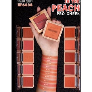 ⚡FLASH SALE⚡♡พร้อมส่ง Sivanna HF6038 Colors In The Peach Pro Cheek บลัชออน ของแท้100%