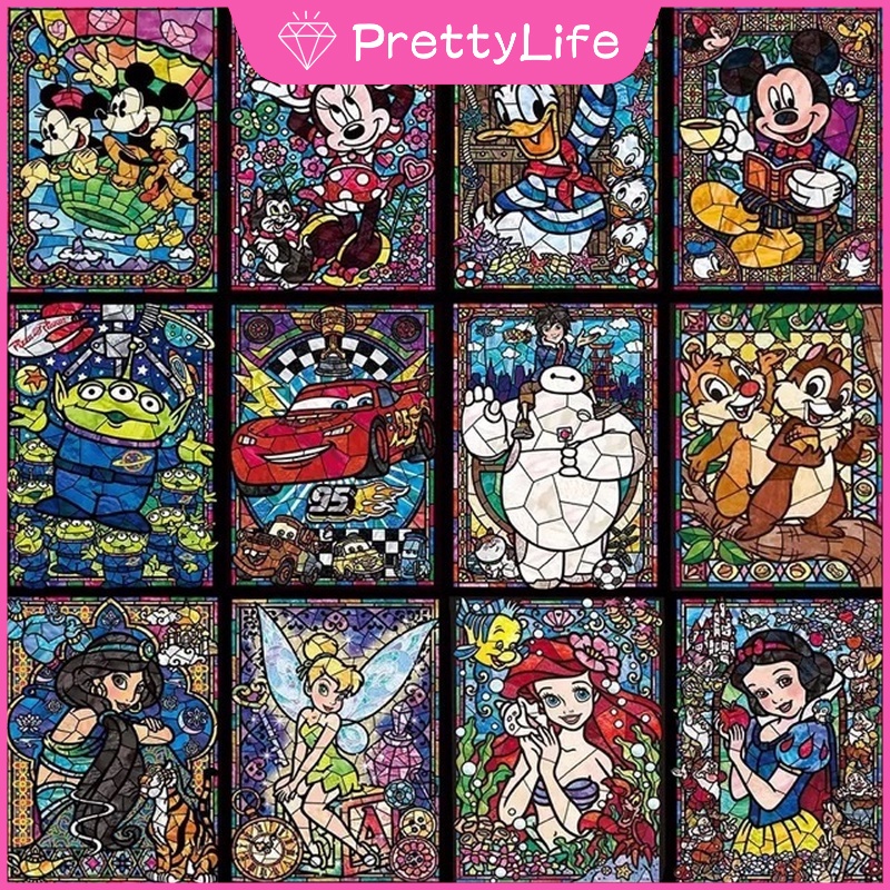 Pl ชุดงานปักครอสติชเม็ดบีด ทรงเพชร ลายตัวการ์ตูนดิสนีย์ 5D ขนาด 40x50 ซม. สําหรับตกแต่งบ้าน