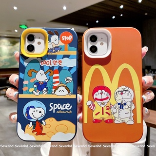 3 In 1 เคสโทรศัพท์มือถือแบบนิ่ม ใส ลายการ์ตูนโดราเอมอน สําหรับ iPhone 13 12 11 Pro Max Xs Max Xr X 7 8 6 6s Plus