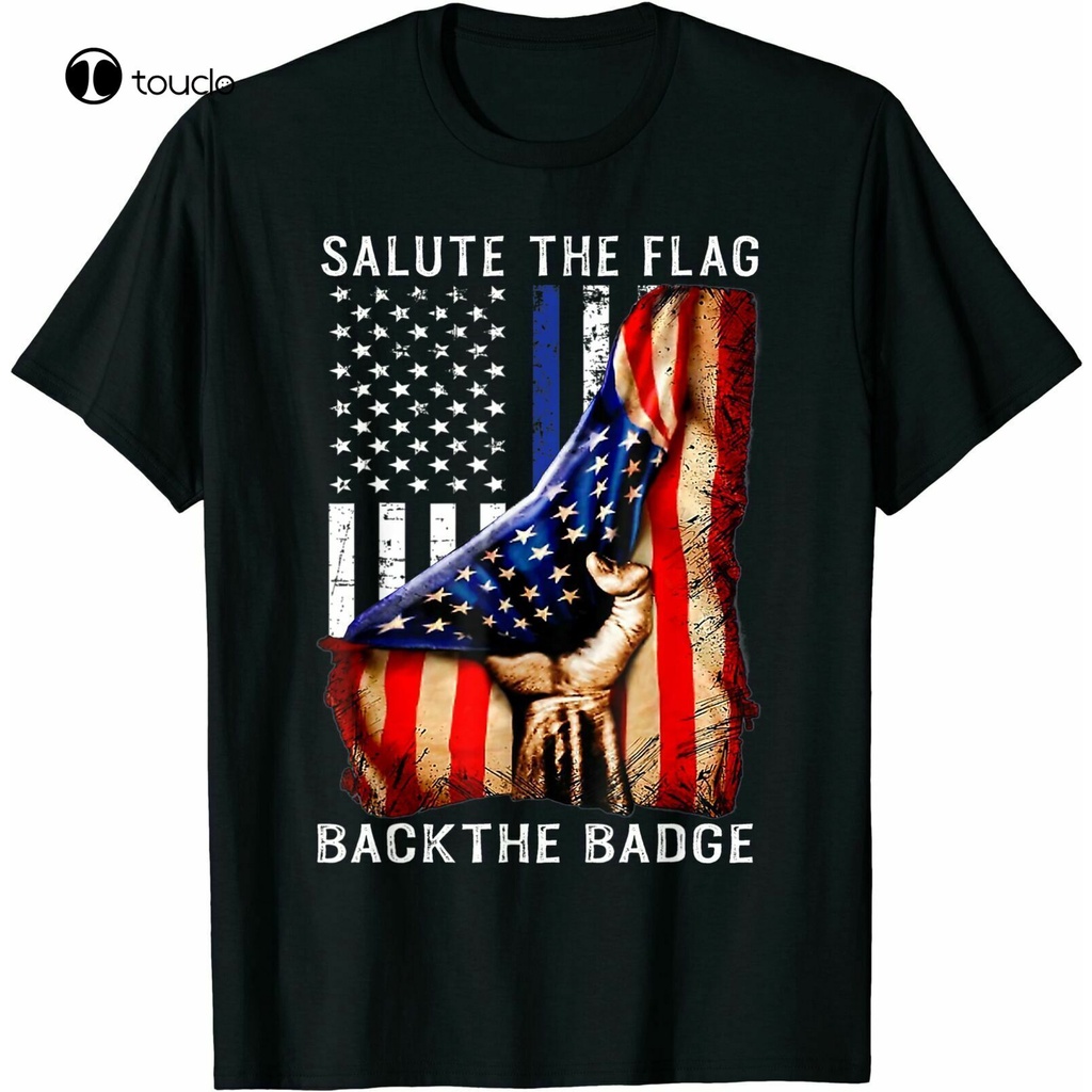 [COD]เสื้อยืด พิมพ์ลายธงตํารวจ Salute The Flag Back