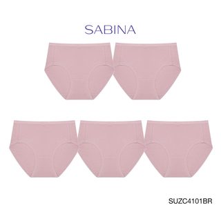 Sabina ซาบีน่า กางเกงชั้นใน (Set 5 ชิ้น) (ทรง Half ) รุ่น Panty Zone รหัส SUZC4101BR สีน้ำตาล