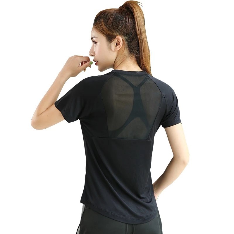 เสื้อยืดแขนสั้น แห้งเร็ว สำหรับผู้หญิง โยคะ ฟิตเนส วิ่ง thumbnail 10