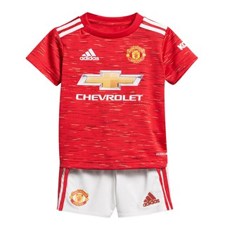 2020/21 Kids Jersey Set Manchester United Home Football Jersey Children Tops+Shorts Soccer Jersey Set Size 16-28