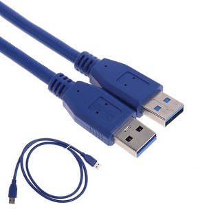 สายเคเบิ้ล USB 3.0 Type A Male to Male 1 เมตรสีฟ้า 1 เมตร