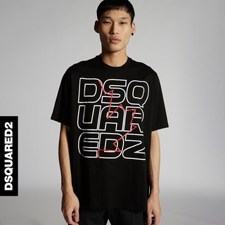 [S-5XL]Dsquared2/d2 เสื้อยืดแขนสั้น ผ้าฝ้าย พิมพ์ลายตัวอักษร แฟชั่นฤดูร้อน สําหรับผู้ชาย