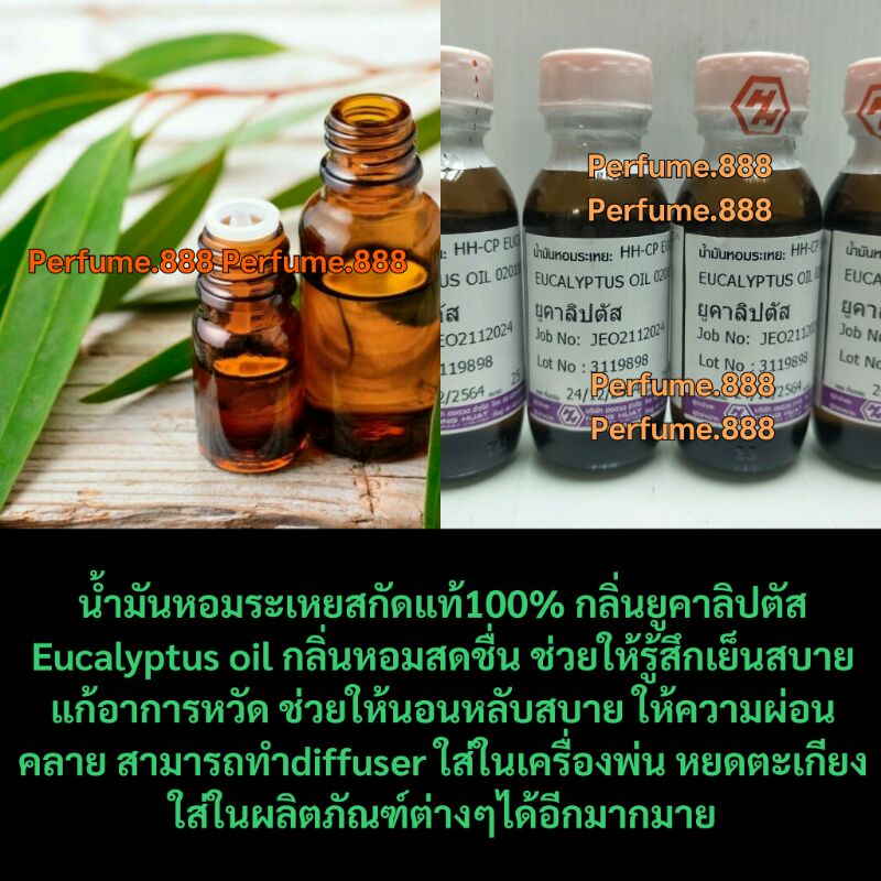 น้ำมันหอมระเหยฮงฮวด น้ำมันสกัดยูคาลิปตัส น้ำมันยูคาลิปตัส100% Eucalyptus Essential Oil