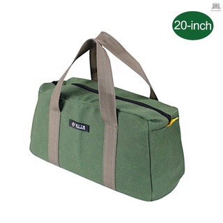 PENGGONG Large Thickened Wear-resistant Maintenance Tool Storage Bag Multifunctional Portable Tool Bag Large Capacity Canvas Bag 20-inch Army Green