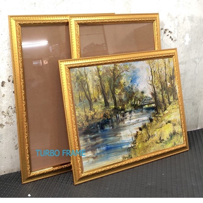 กรอบรูปขอบทองแขวนผนัง ขนาด 15”x20”, 15x21”,16x20",16x24" , A2 พร้อมกระจก+สริงแขวนผนัง