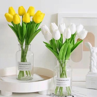 ดอกทิวลิปไม้ประดิษฐ์ ดอกไม้ตกแต่ง ดอกพลาสติก หลากสีสัน- Flower(YJX)