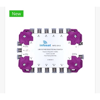 ตัวแยกมัลติสวิทช์3x12อินโฟแซทinfosatใช้กับจานCbandและเสาดิจิตอลมีอะเด็ปเตอร์