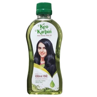 น้ำมันมะกอก (น้ำมันธรรมชาติ)  Keo Karpin Hair Oil, 200ml  Non Sticky Hair Oil with Olive Oil &amp; Natural Vitamin E