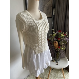 Cable Knit Sweater Dress with Tiered Skirt