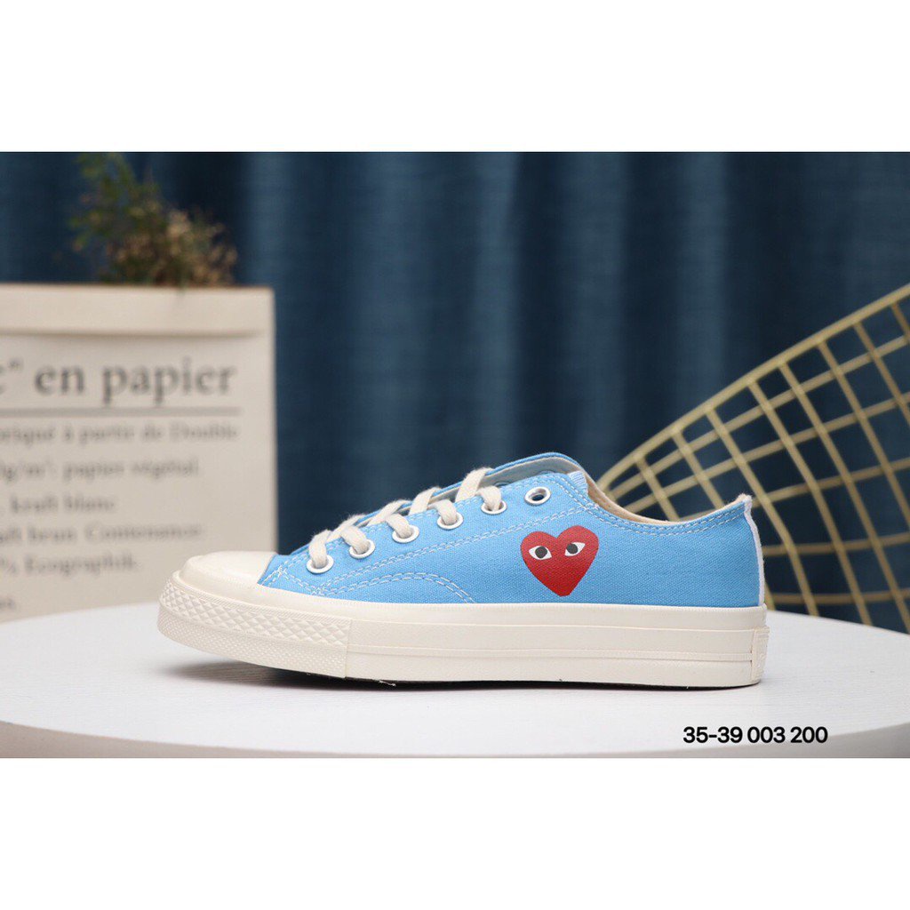 Cdg x Converse Chuck Taylor AllStar 70 Hi Women Sneakers Walking shoes blue
