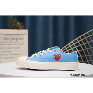 Cdg x Converse Chuck Taylor AllStar 70 Hi Women Sneakers Walking shoes blue