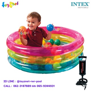 Intex บ่อบอลหนูน้อย ใส 3 ห่วง 86x25 ซม. พร้อมบอล 50 ลูก รุ่น 48674/58924 + ที่สูบลมดับเบิ้ลควิ๊ก วัน รุ่น 68612