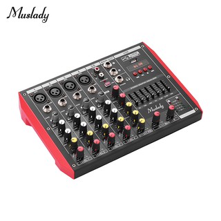 Ready ✔MUS Muslady D6 Portable 6-Channel Mixing Console Mixer 7-band EQ Built-in 48V Phantom Power Supp