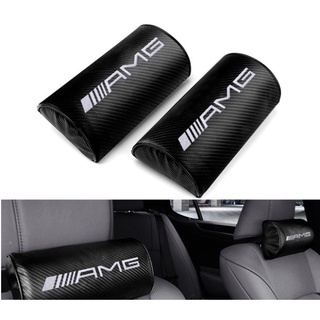 ราคา่อ 2 ชิ้น หมอนรองคอ เบนซ์ เอเอ็มจี ลายเคฟล่า AMG Mercedes Benz Comfortable Pillows Car Seat Space Memory Cotton Leat