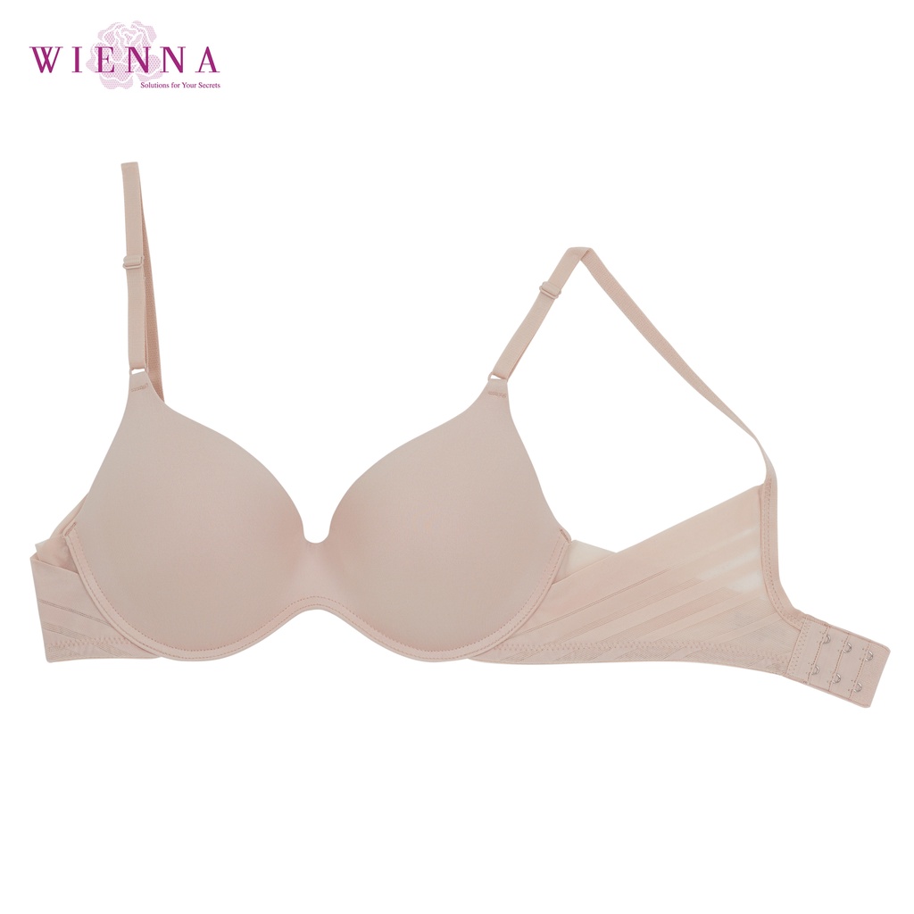 WIENNA เสื้อชั้นใน CHIC&SMART  DB22321 (Push Up) สีดำ สีนู๊ด Rose Lily