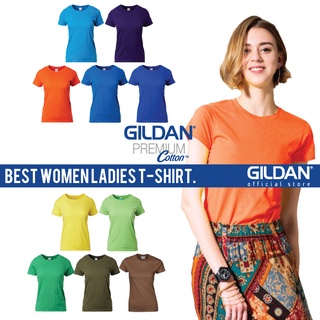 Gildan เสื้อยืดคอกลม ผ้าฝ้าย 76000L 76000L สําหรับผู้หญิง