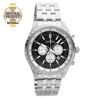 CITIZEN Quartz Mens Watch Chronograph Black Dial Stainless รุ่น AN8060-57E - Silver/Black